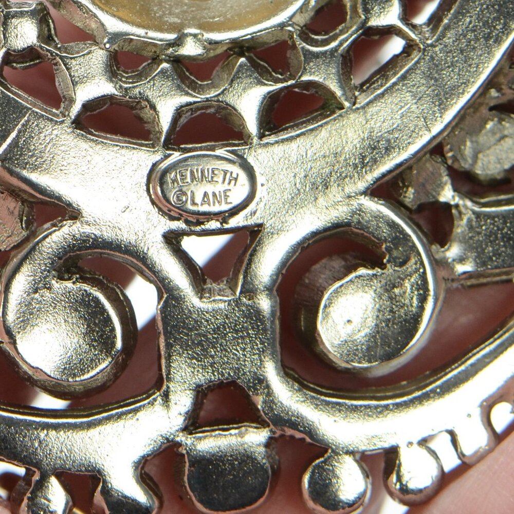 Vintage Kenneth Jay Lane Kjl Crystal & Pearl Drop… - image 7